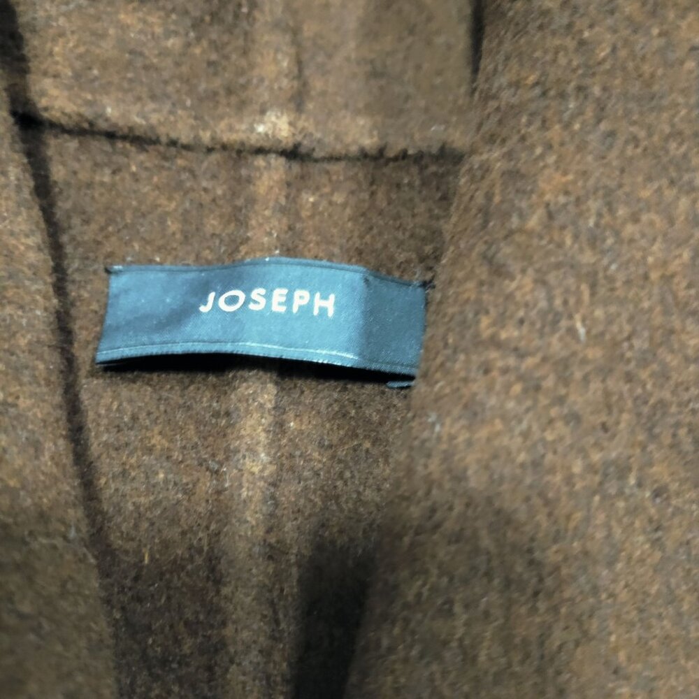 Joseph Brown Open Front Asymmetrical Cashmere Wool Lisa Jacket Women's Size M - Picture 9 of 14